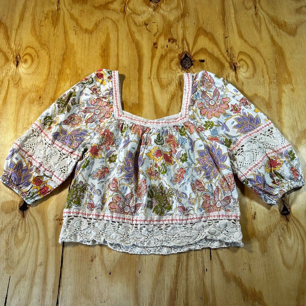 Christian Siriano New York Floral Lace-Trim Blouse - Medium